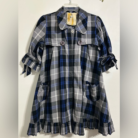Twelve by Twelve Plaid Button-Up Dress with Ruffle Sleeves - Picture 1 of 5